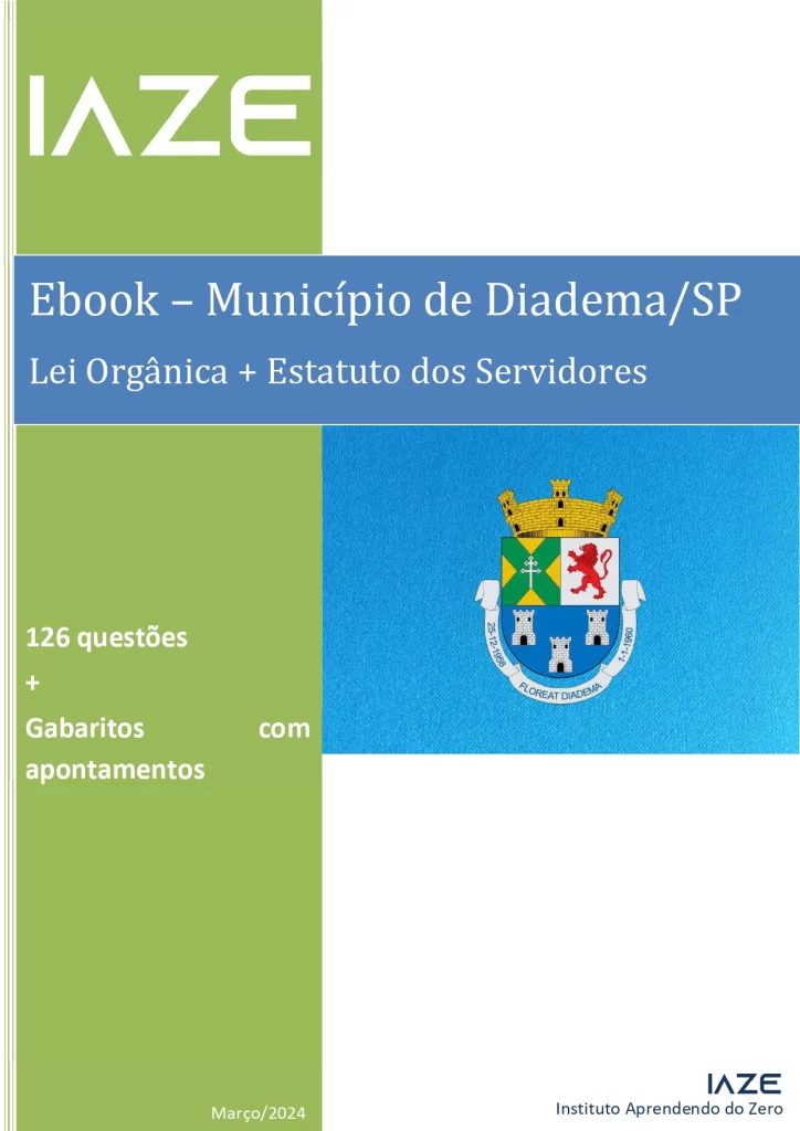 Capa do ebook de questões do município de Diadema/SP