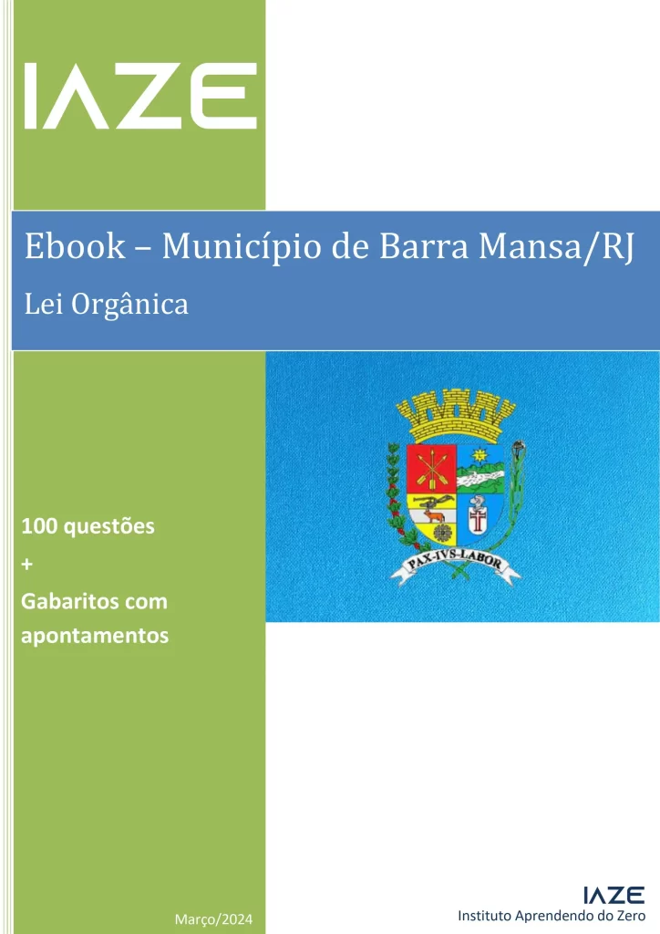 Capa do ebook de questões do município de Barra Mansa/RJ