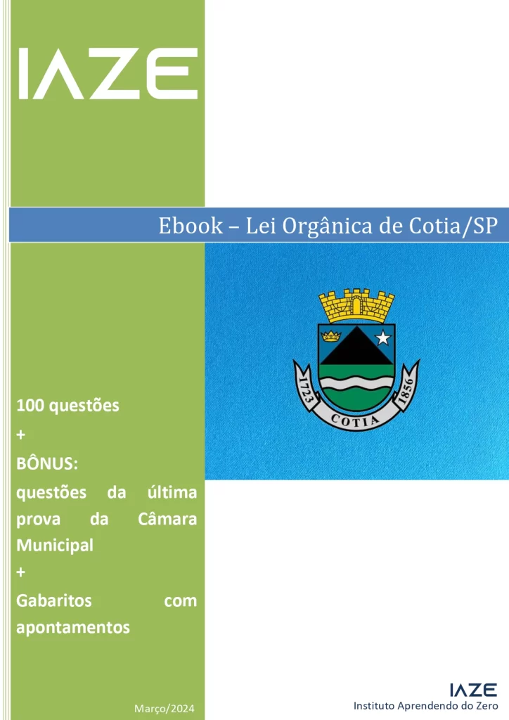 Capa do ebook de questões do município de Cotia/SP