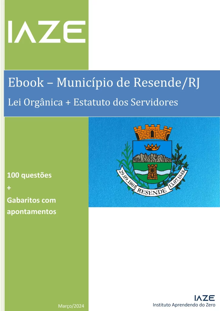 Capa do ebook de questões do município de Resende/RJ