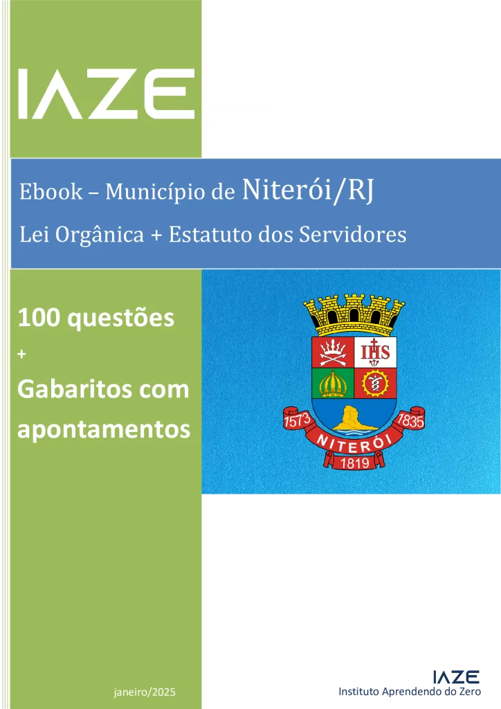 Capa ebook de questões do IAZE para o concurso municipal de Niterói/RJ